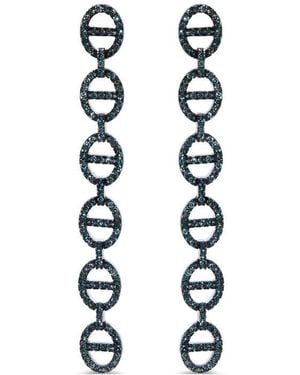 Haus of Brilliance Sterling 1.0 Cttw Diamond Linked Circle Drop Earrings - White