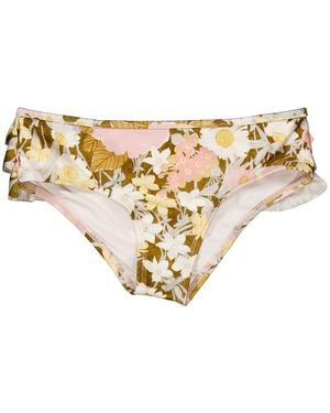 Zimmermann Girls Pop Frill Swimsuit Brief, Size 4Y - Natural