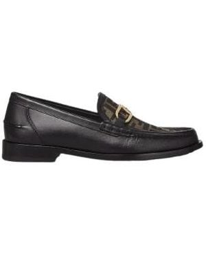 Fendi Tabacco Olock Loafers, Brand Size 10 Us - Black