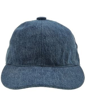 Van Palma Palm Tree Embroidered Denim Baseball Cap - Blue