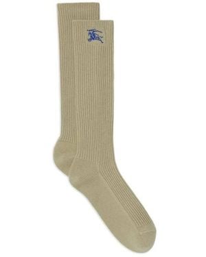 Burberry Equestrian Knight Ribbed Knit Socks - Green