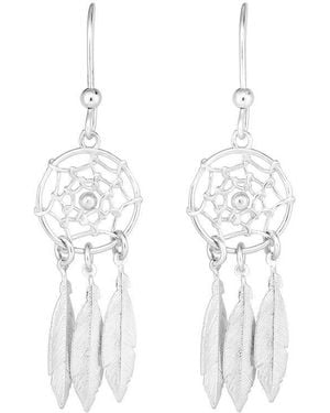 Tresorra Sterling Dream Catcher Earring - White