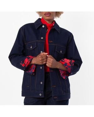 Burberry Logo-Patch Denim Jacket, Brand Size 4 Us - Blue