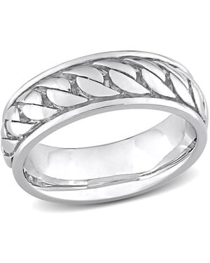 Amour Ribbed Design Ring - Metallic