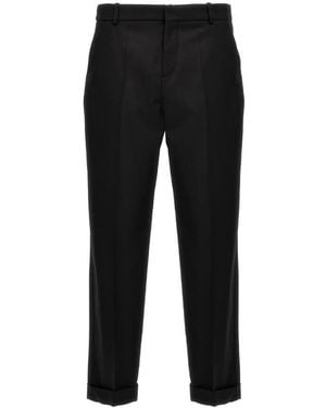Balmain Straight Leg Tailored Wool Trousers, Brand Size 46 (Us - Black