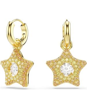 Swarovski Sublima 18K Plated Star Drop Earrings - Metallic