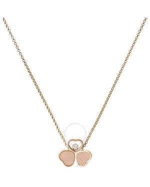 Chopard Happy Hearts Wings 18K Rose 0.05 Ct Diamond Necklace - Metallic