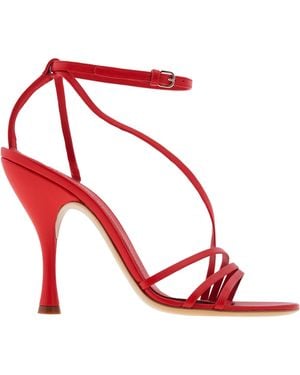 Ferragamo Ferragamo Denise Ankle Strap Nappa Sandals, Size 7 C - Red