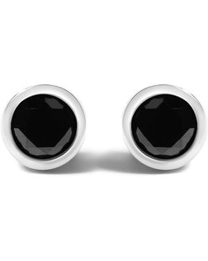 Haus of Brilliance 925 Sterling 1 3/8 Cttw Round Brilliant-Cut Diamond Stud Earrings With Screw Backs - Black