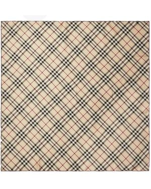 Burberry Check Silk Square Scarf - Natural
