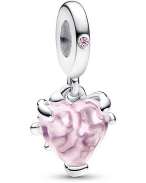 PANDORA Family Tree & Heart Dangle Charm - Pink