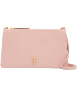 Burberry Tb Grain Leather Mini Shoulder Bag - Pink