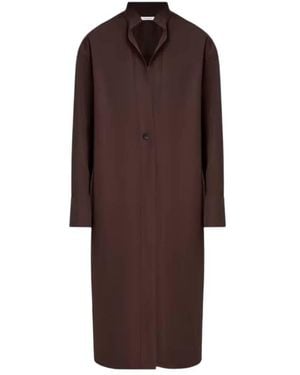 Ferragamo Dark Minimalist Long Overcoat, Brand Size 38 Us - Brown