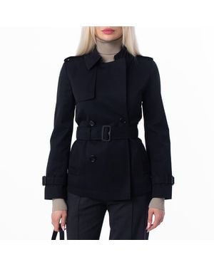 Burberry Double-Breasted Belted Trench Jacket, Brand Size 2 Us - Blue