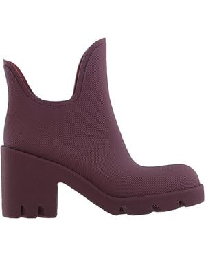 Burberry Water-Resistant Pebbled Rubber Boots, Brand Size 37 (Us - Purple