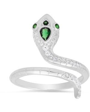 Kylie Harper Sterling Cz Snake Ring - White