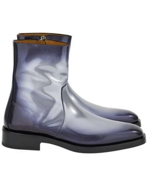 Ferragamo Gerald Leather Ankle Boots - Blue