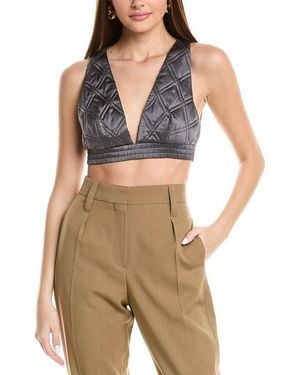 Brunello Cucinelli Lead Quilted Silk Crop Top, Size Large - Multicolour