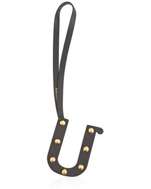 Burberry Studded Leather Alphabet U Charm - Metallic