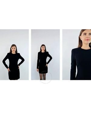 Victoria Beckham Crepe Virgin-Wool Blend Minidress - Black
