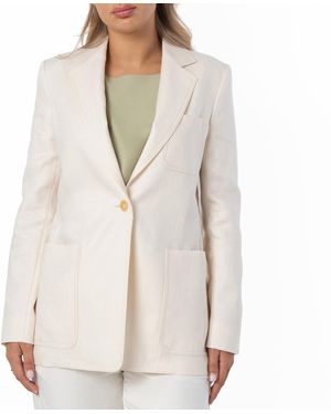 Max Mara Boemia Linen Suiting Blazer - White