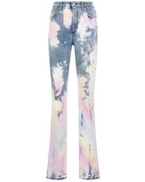 Roberto Cavalli Acid Wash Flared Denim Jeans, Brand Size 44 Us - Blue