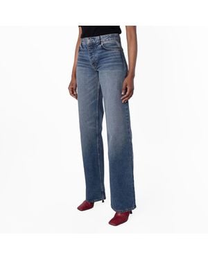 Bally Wide-Leg Cotton Denim Jeans - Blue