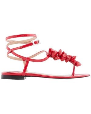 Mach & Mach Puffy Heart Thong Sandals, Brand Size 37 Us - Red