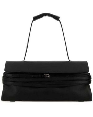 Moschino Nappa Leather Shoulder Bag Nero Borse A Mano - Black