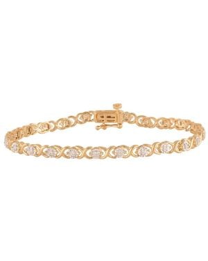 Brilliant Diamond Over Sterling 0.25 Cttw Lab Grown Diamond Tennis Bracelet For - Metallic