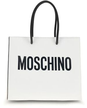 Moschino White Calf Leather Bos Taurus Handbag
