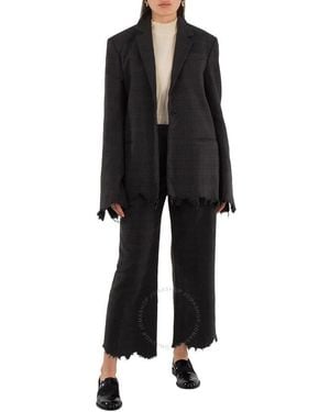 JW Anderson Ladies Distressed-Effect Straight-Leg Trousers, Brand Size 8 (Us - Black