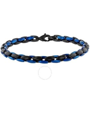 Robert Alton Stainless Steel With & Finish Bracelet - Blue
