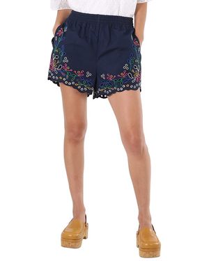 Chloé Ladies Embroidered Mini Shorts, Brand Size 34 (Us - Blue