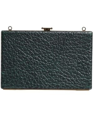 Dolce & Gabbana Leather Clutch Evening Crossbody Bag - Green