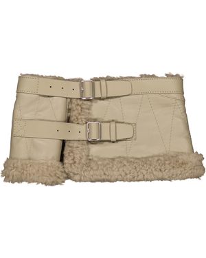 Burberry Shearling Buckled Collar - Natural