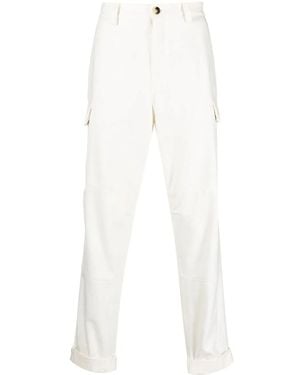 Brunello Cucinelli Cream Cargo Trousers With Cuffs, Brand Size 52 (Us - White