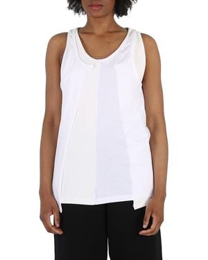 MM6 by Maison Margiela Off Layered-Detail Tank Top - White