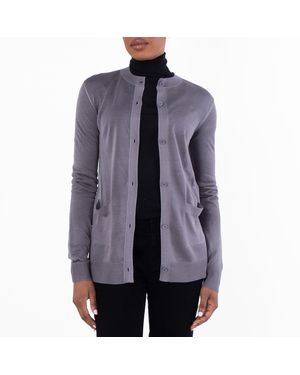 Saint Laurent Sheer Silk Cardigan - Grey