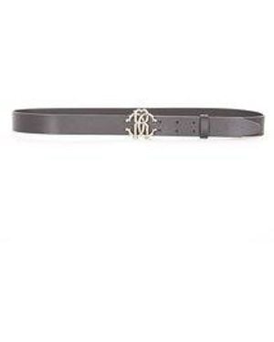 Roberto Cavalli Belt With Monogram Logo Buckle - White