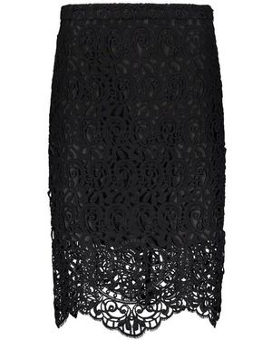 Burberry Floral Lace Detailed Skirt - Black