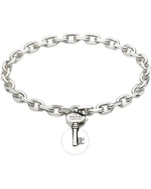 Gucci Trademark Sterling Bracelet Size 17 - Metallic