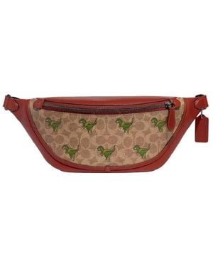 COACH Signature Rexy Print Belt Bag - Brown
