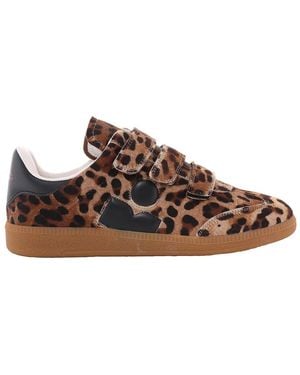 Isabel Marant Beth Leopard-Print Trainers - Brown