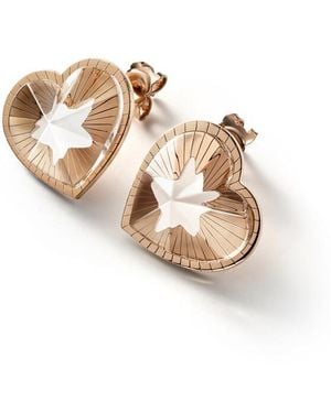 Baccarat 18K Plated On Sterling, Crystal Heart Earrings 2812895 - Metallic