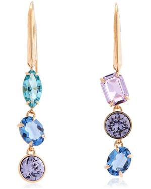 Swarovski Gema-Tone Plated Asymmetrical Earrings - Blue