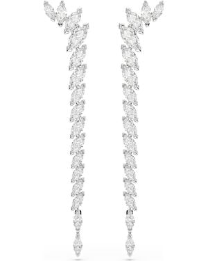 Swarovski Mesmera Earrings, Marquise Cut, Rhodium Plated - White