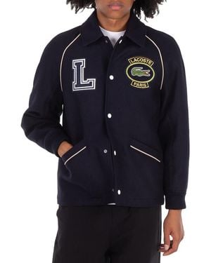 Lacoste Paris Wool-Blend Blouson Jacket - Blue