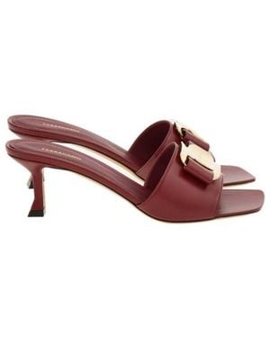 Ferragamo Zelie New Vara Plate Sandals - Red