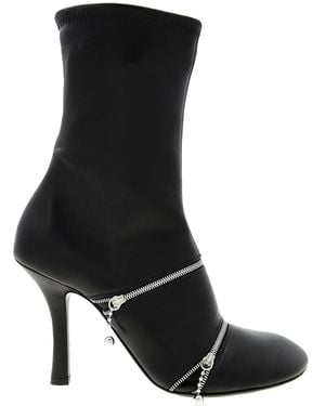 Burberry Sleek Leather Ankle Boots For - Black